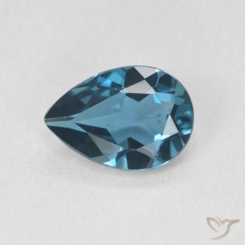 0.73ct Натуральный Лондон-Блю Топаз, Форма груши, VVS-VS