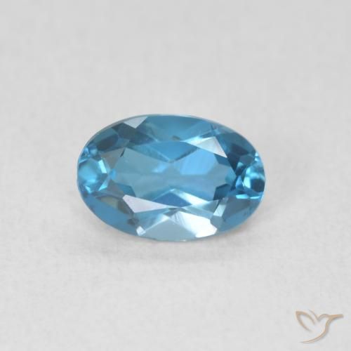 0.57ct Натуральный Лондон-Блю Топаз, Овал, VVS-VS