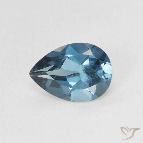 0.76ct Натуральный Лондон-Блю Топаз, Форма груши, VVS-VS