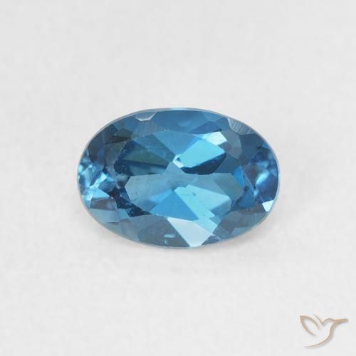 0.63ct Натуральный Лондон-Блю Топаз, Овал, VVS-VS