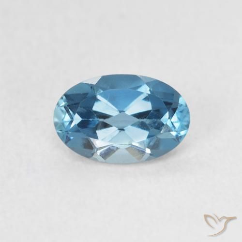 0.54ct Натуральный Лондон-Блю Топаз, Овал, VVS-VS