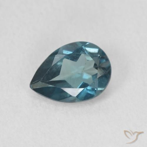 0.80ct Натуральный Лондон-Блю Топаз, Форма груши, Чистота VS