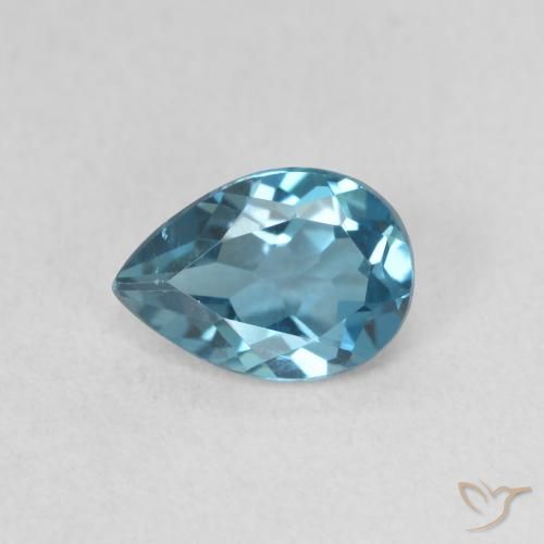 0.78ct Натуральный Лондон-Блю Топаз, Форма груши, Чистота VVS