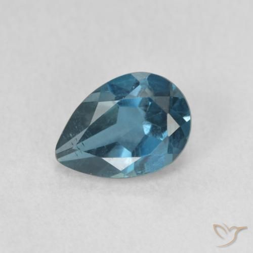 0.89ct Натуральный Лондон-Блю Топаз, Форма груши, Чистота VS