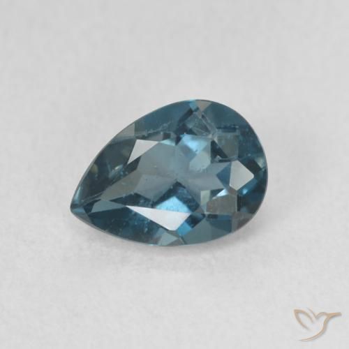 0.86ct Натуральный Лондон-Блю Топаз, Форма груши, Чистота VS