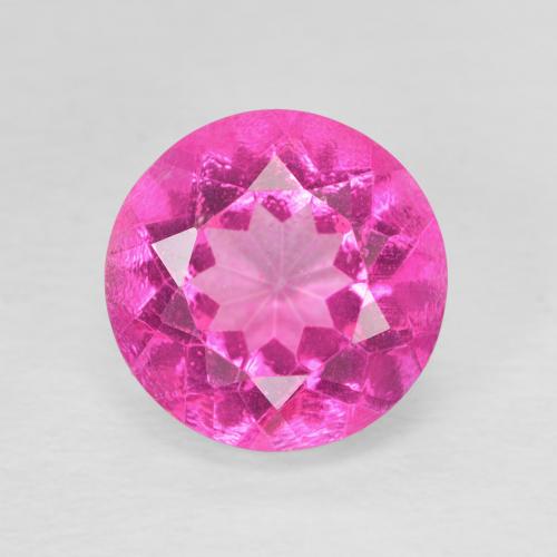 3.47ct Натуральный Medium Dark-Pink Топаз, Круглый, VVS-VS