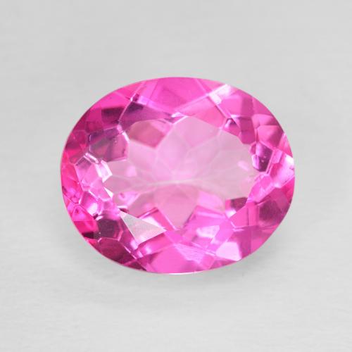 5.82ct Натуральный Ярко-розовый Топаз, Овал, VVS-VS