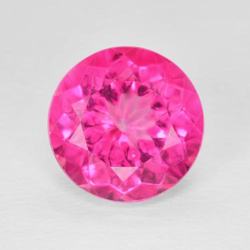 6.07ct Натуральный Ярко-розовый Топаз, Круглый, Чистота VVS