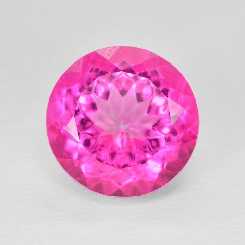 7.05ct Натуральный Ярко-розовый Топаз, Круглый, Чистота VVS