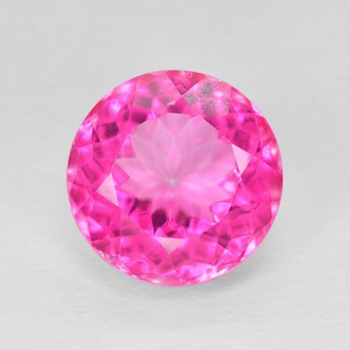6.82ct Натуральный Темно-розовый Топаз, Круглый, Чистота VVS