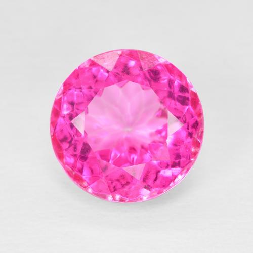 6.32ct Натуральный Ярко-розовый Топаз, Круглый, Чистота VVS