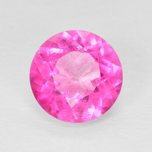 3.37ct Натуральный Темно-розовый Топаз, Круглый, VVS-VS