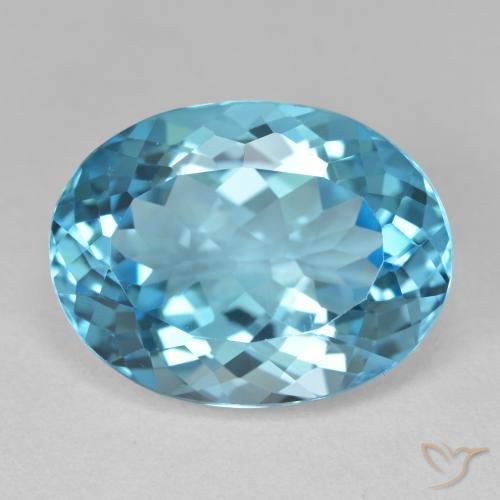 20.27ct Натуральный Свисс-Блю Топаз, Овал, VVS-VS