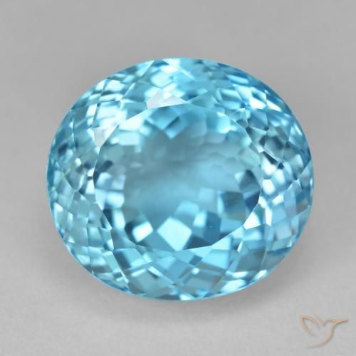 25.54ct Натуральный Свисс-Блю Топаз, Овал, VVS-VS