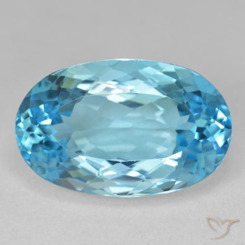 22.20ct Натуральный Свисс-Блю Топаз, Овал, VVS-VS