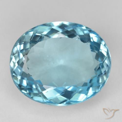23.21ct Натуральный Свисс-Блю Топаз, Овал, Чистота VS
