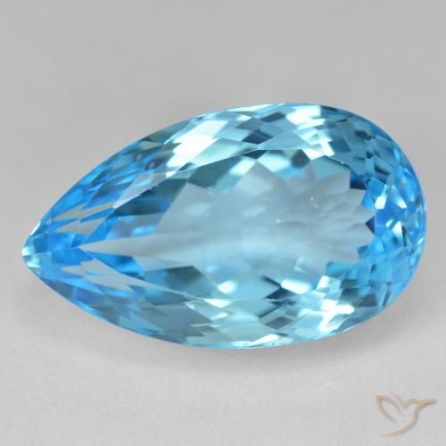 28.62ct Натуральный Свисс-Блю Топаз, Форма груши, Чистота VS