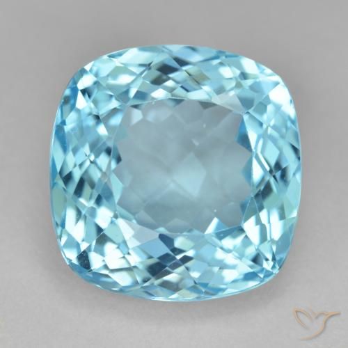 21.60ct Натуральный Свисс-Блю Топаз, Подушка, Чистота VS