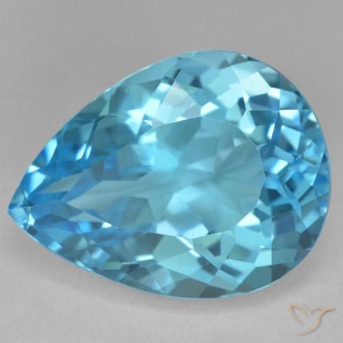22.29ct Натуральный Свисс-Блю Топаз, Форма груши, VVS-VS