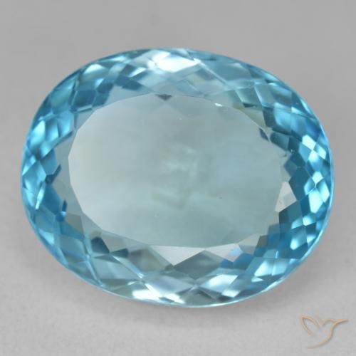 23.45ct Натуральный Свисс-Блю Топаз, Овал, VVS-VS