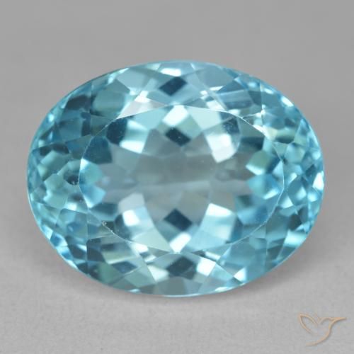 21.53ct Натуральный Свисс-Блю Топаз, Овал, VVS-VS