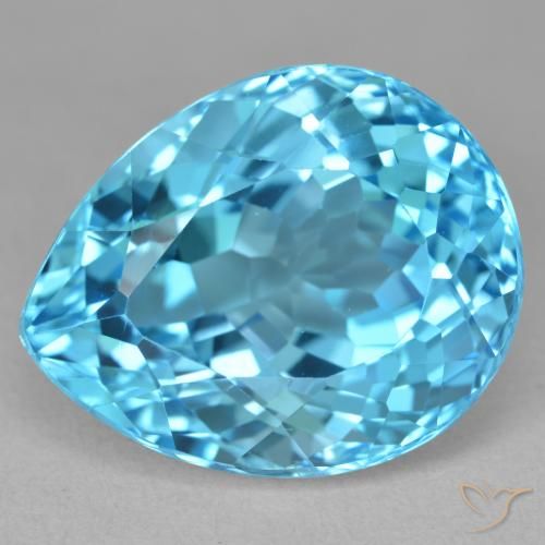 27.19ct Натуральный Свисс-Блю Топаз, Форма груши, Чистота VVS