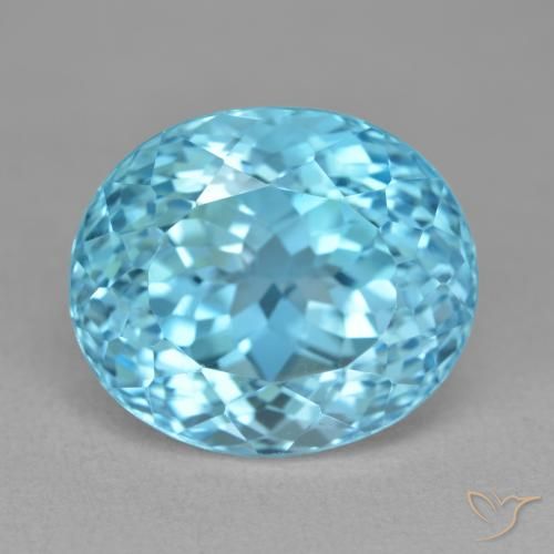 21.10ct Натуральный Свисс-Блю Топаз, Овал, Чистота VVS