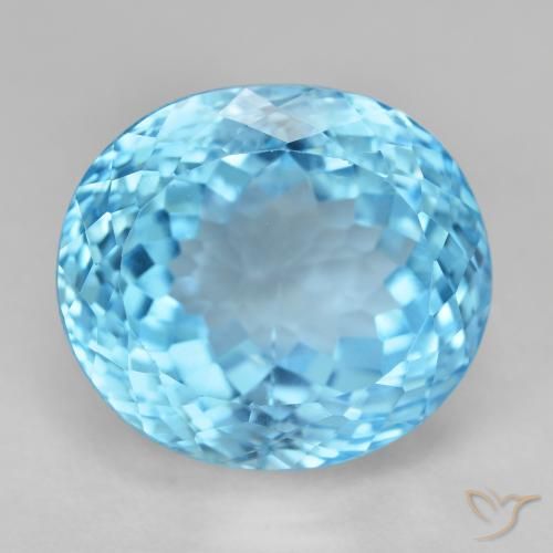 22.74ct Натуральный Свисс-Блю Топаз, Овал, VVS-VS