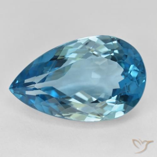 22.19ct Натуральный Свисс-Блю Топаз, Форма груши, VVS-VS