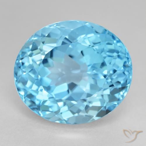 21.10ct Натуральный Свисс-Блю Топаз, Овал, VVS-VS