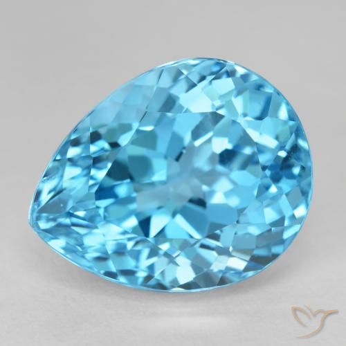 23.23ct Натуральный Свисс-Блю Топаз, Форма груши, VVS-VS