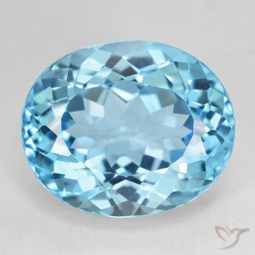 22.53ct Натуральный Свисс-Блю Топаз, Овал, VVS-VS