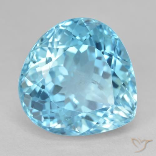 25.68ct Натуральный Йельский синий Топаз, Форма груши, Чистота VS