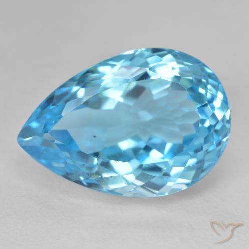 27.17ct Натуральный Свисс-Блю Топаз, Форма груши, Чистота VS
