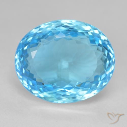 27.63ct Натуральный Свисс-Блю Топаз, Овал, VVS-VS