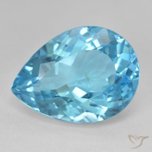 28.60ct Натуральный Свисс-Блю Топаз, Форма груши, VVS-VS