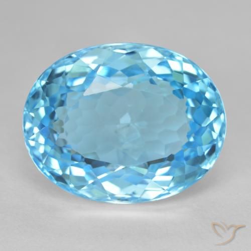 28.06ct Натуральный Свисс-Блю Топаз, Овал, VVS-VS