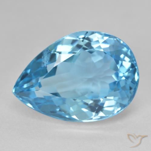 23.95ct Натуральный Свисс-Блю Топаз, Форма груши, Чистота VS