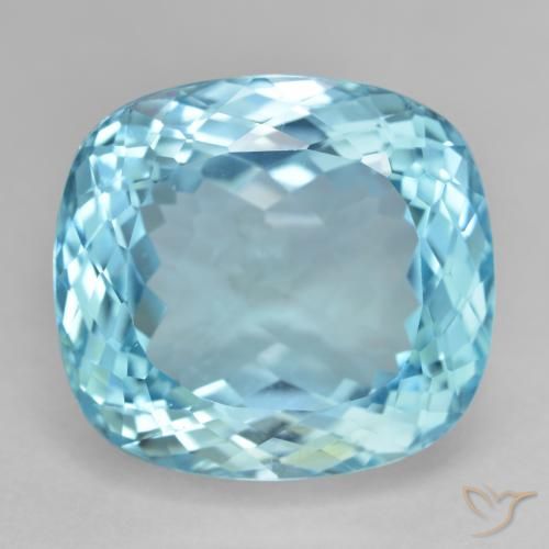 28.00ct Натуральный Свисс-Блю Топаз, Подушка, VVS-VS