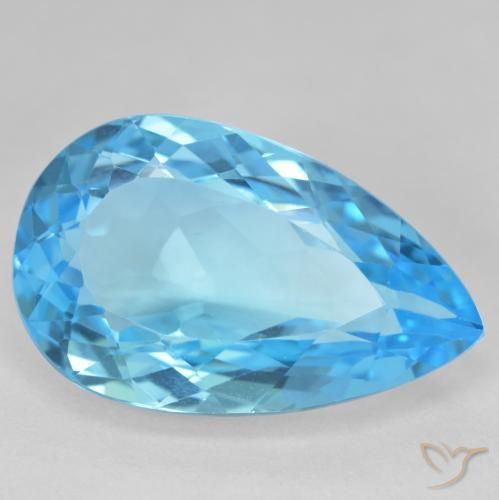 27.27ct Натуральный Свисс-Блю Топаз, Форма груши, VVS-VS
