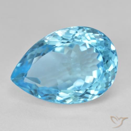 28.78ct Натуральный Свисс-Блю Топаз, Форма груши, Чистота VS