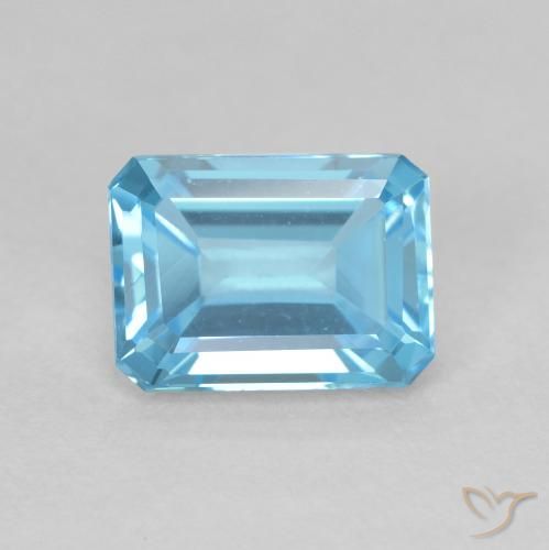 2.04ct Натуральный Свисс-Блю Топаз, Изумрудная огранка, VVS-VS