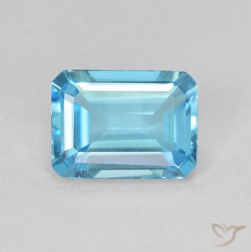 1.80ct Натуральный Свисс-Блю Топаз, Изумрудная огранка, Чистота VS