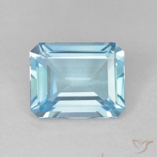 3.67ct Натуральный Свисс-Блю Топаз, Изумрудная огранка, VVS-VS