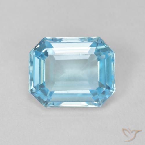 3.71ct Натуральный Свисс-Блю Топаз, Изумрудная огранка, VVS-VS