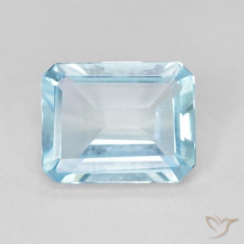 3.69ct Натуральный Небесно Голубой Топаз, Изумрудная огранка, VVS-VS