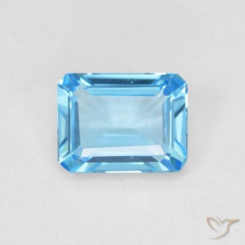 1.80ct Натуральный Глубокий небесно-голубой Топаз, Изумрудная огранка, Чистота VVS