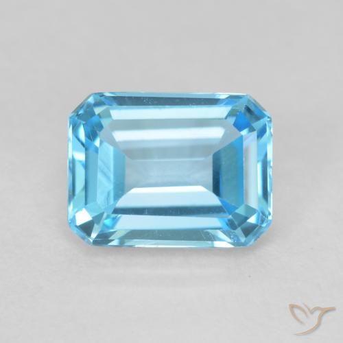 2.09ct Натуральный Свисс-Блю Топаз, Изумрудная огранка, Чистота VVS
