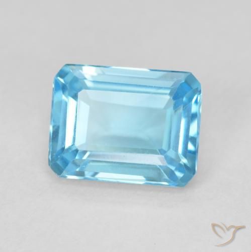 1.92ct Натуральный Свисс-Блю Топаз, Изумрудная огранка, Чистота VVS