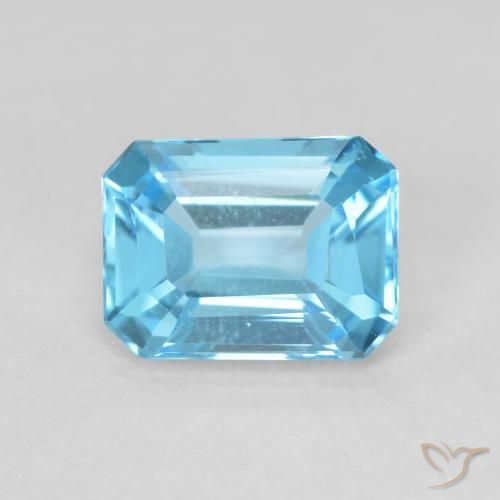 1.90ct Натуральный Свисс-Блю Топаз, Изумрудная огранка, Чистота VVS